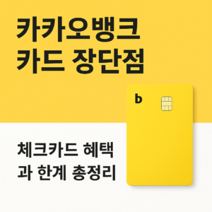 카카오뱅크 카드 장단점 